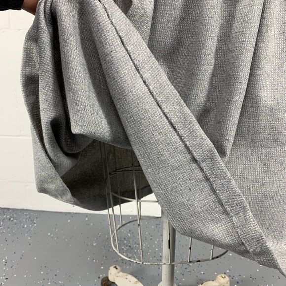 Vintage 70's Gray Woven Flannel Pleated Midi Skirt With Pockets Dark Academia 10 - Picture 6 of 6